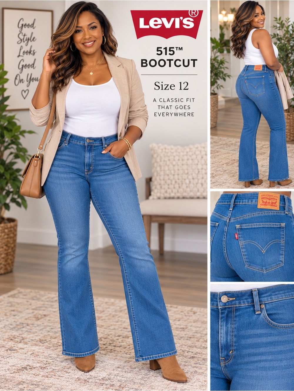 Levi's 515 Women's Bootcut Jeans in Medium Wash 12M/31 - NWT